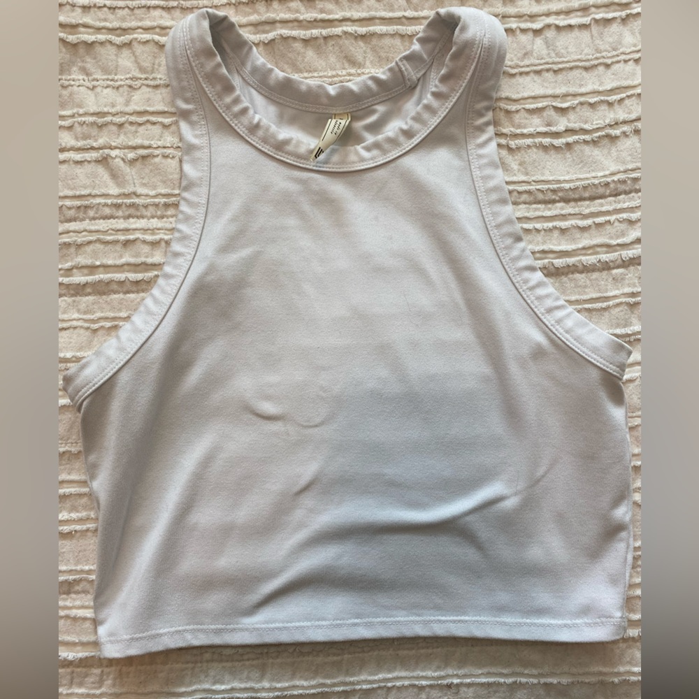 White Crop Top Tank